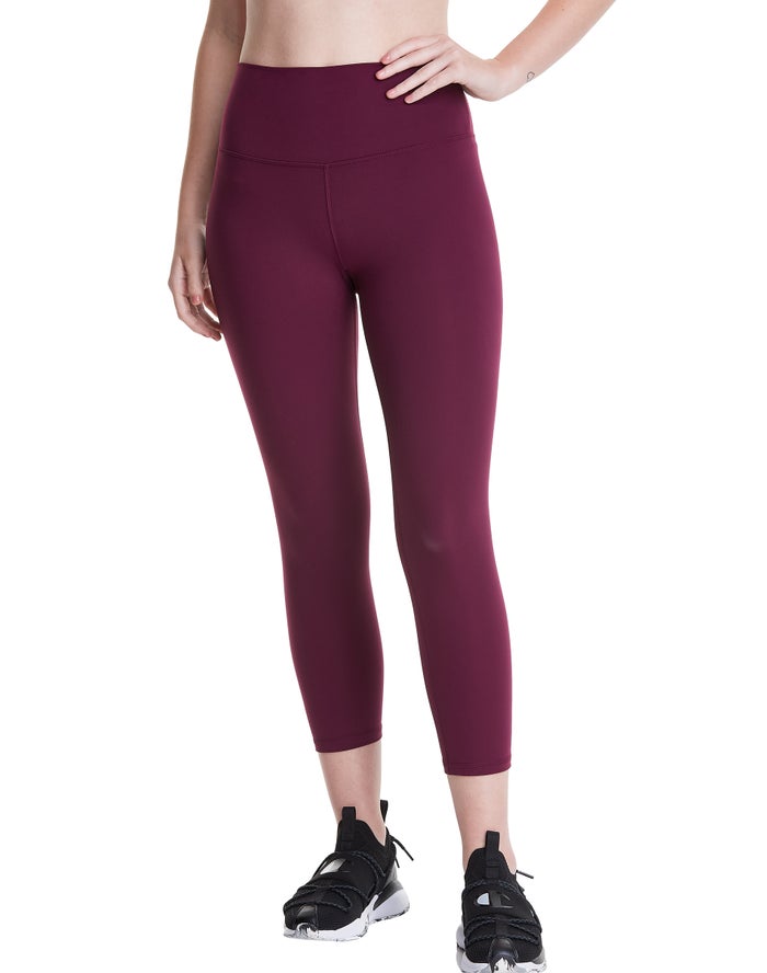 Champion Dame Leggings MørkeLilla - Soft Touch Crop - Danmark HIR-571439